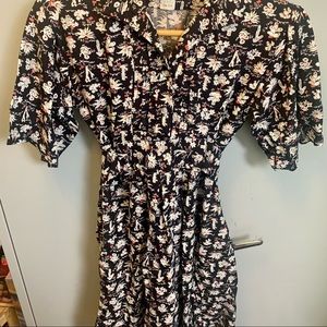 Vintage Robbie Bee asymmetrical black white and red dress size 5-6